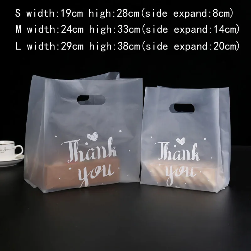 50 Packs Clear Gift Bags with Handle Thank You Gift Bags Transparent PVC  Gift Wrap Tote Bag Reusable Small Gift Bags for Shopping Birthday Wedding