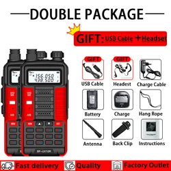 Baofeng – walkie talkie uf10r Portable 10W U/VHF, double bande de veille UV 10R mAh, Radio amateur bidirectionnelle, chargeur USB, émetteur récepteur FM, 2 pièces, 8800 