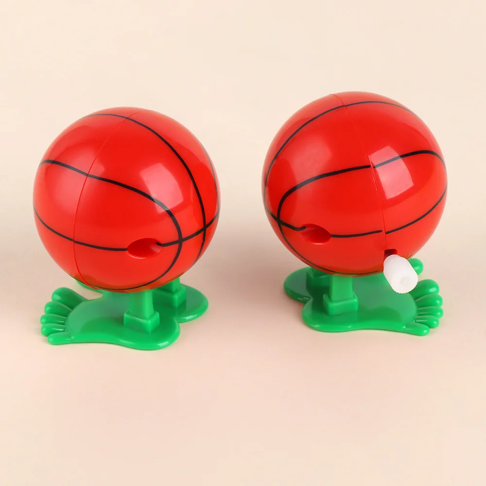 Cute Plastic Jumping Wind Up Toy Kids Mini Basketball Shape Funny Classical Toys 