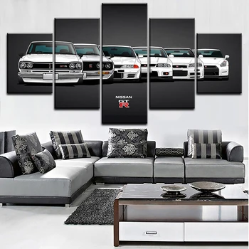 

Canvas Painting Print Modular Pictures Artwork 5 Pieces Nissa Skyline GTR Car Paintings Home Decor Wall Art Decorative Poster
