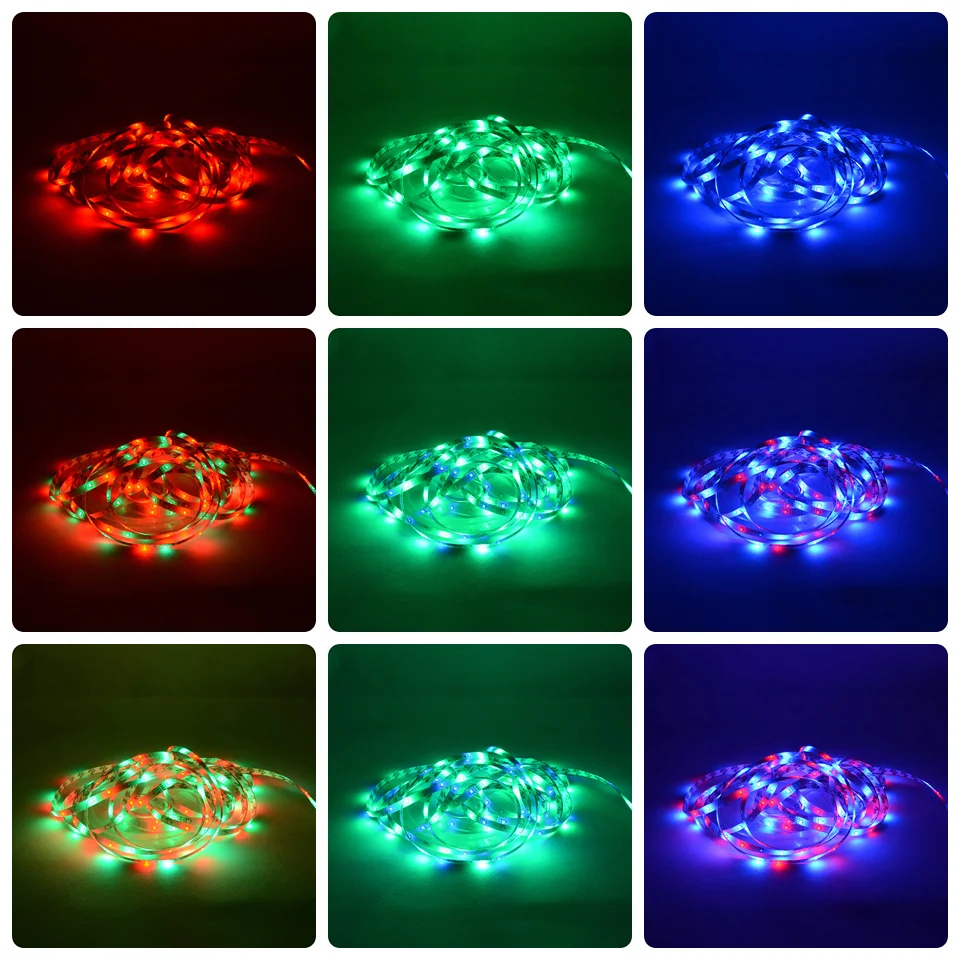 SMD2835 RGB Светодиодная лента 5 м водонепроницаемый полный комплект источник питания 12 В Ambilight светодиодный фонарь подсветка пульт дистанционного управления RGB лента неоновая лента