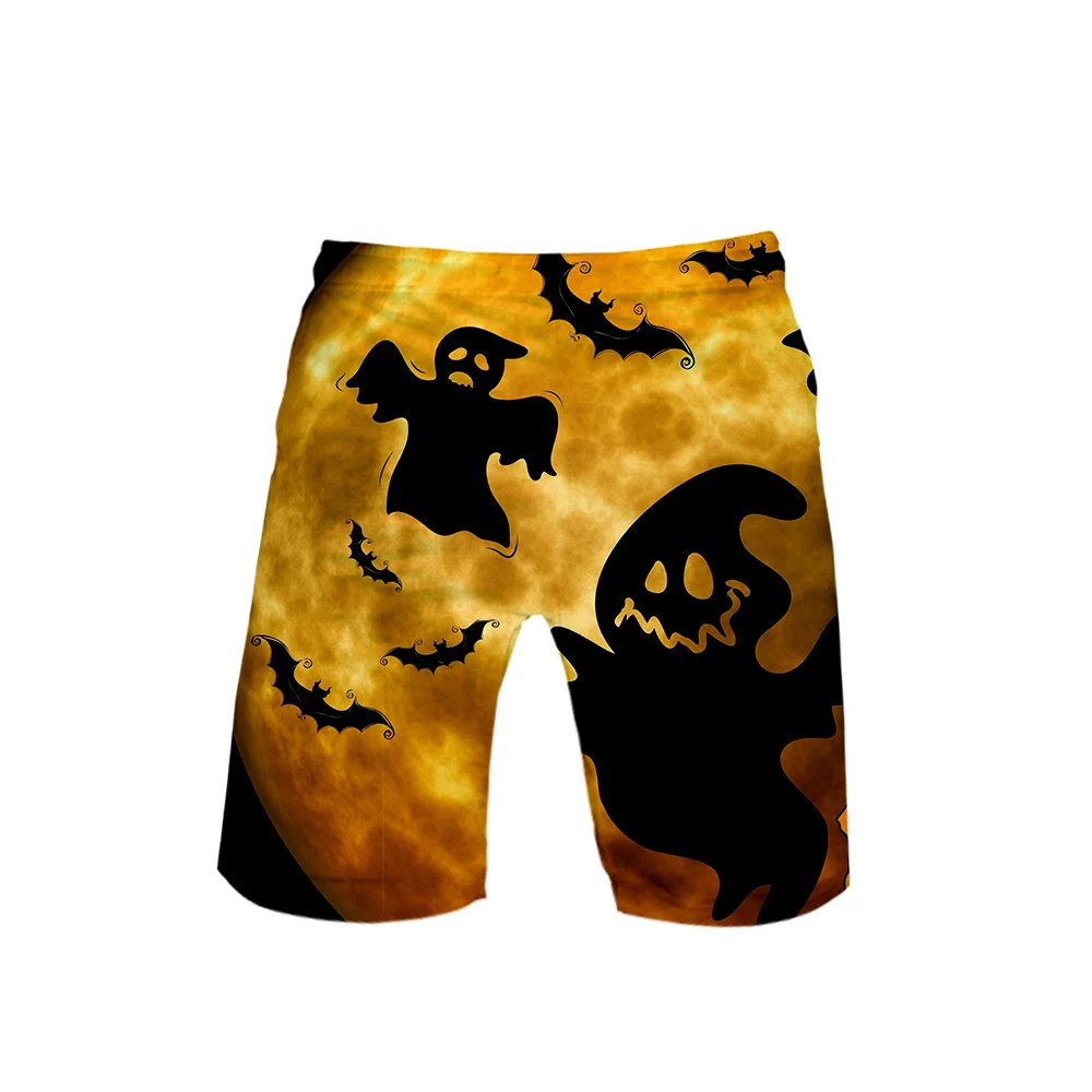 FRDUN TOMMY Halloween Jack-o'-lantern shorts summer men fashion Leisure Beach shorts New Kpop popular casual Basic shorts