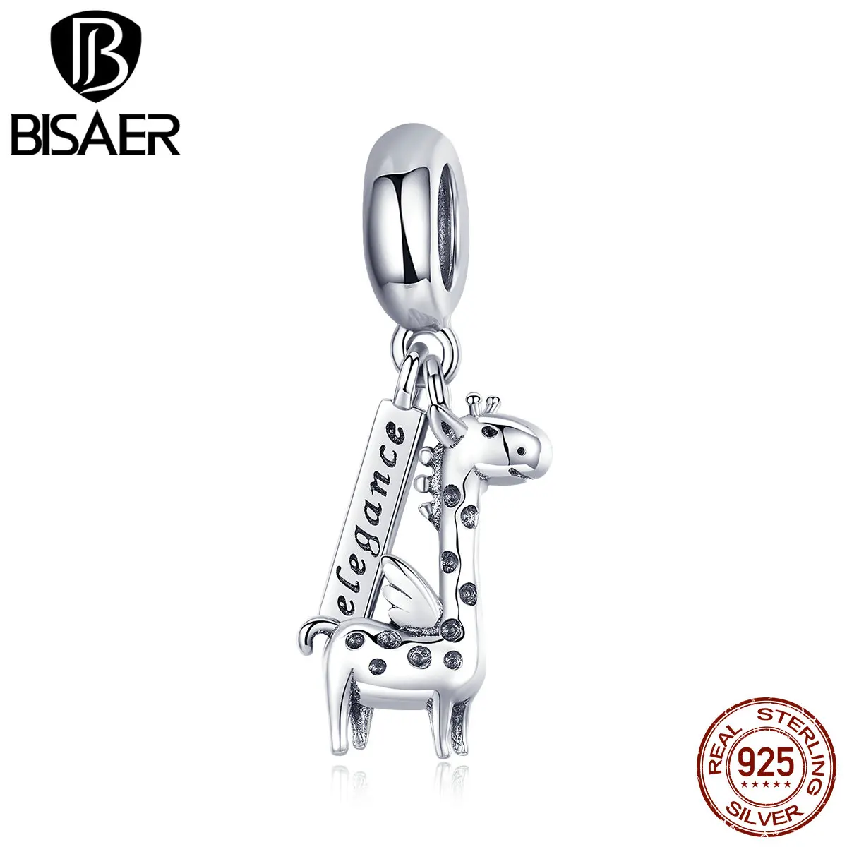 BISAER Горячая Мода 925 пробы серебряный кулон в виде животного для ожерелья и браслетов Cham Fit Chams серебряные ювелирные изделия для изготовления подарков HSC976