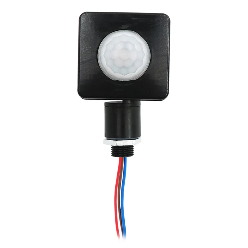 Sensor de luz por movimiento PIR de inundación LED ultradelgado, Detector impermeable para exteriores, 85-265V, IP54, interruptor PIR ajustable, 10/12mm