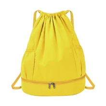 Сумка для занятий йогой на шнурке Большая вместительная пляжная сумка водонепроницаемый Пляжный тренировочный сухой влажный раздельный спортивный рюкзак для спортзала