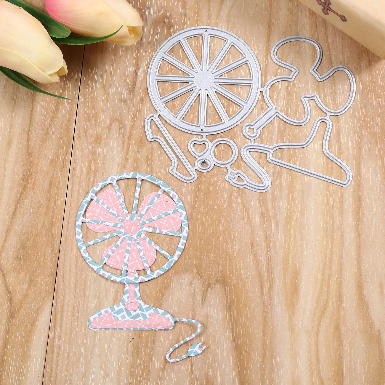 

Small plug-in fan Embossing Scrapbooking Metal Cutting Dies For Album Decorative DIY Cards and Card Making Embossing Craft 2021