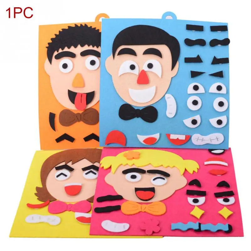 

DIY Emotion Change Puzzle Toy Creative Facial Expression 30CM * 30CM Kids Children Educational Learn Funny Set Family happiness