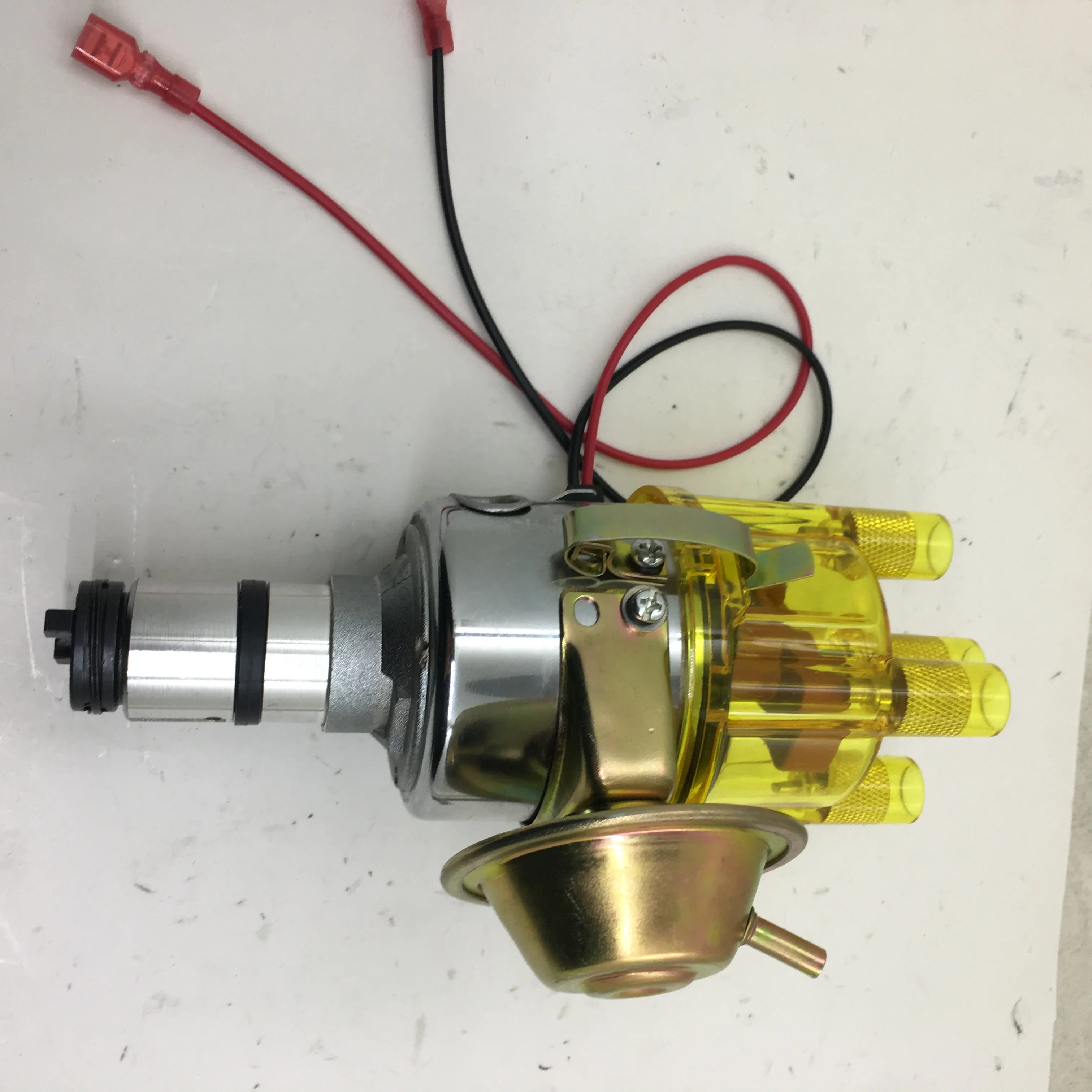 SherryBerg complete distributor Chrome yellow clean cap for VW 034 VACUUM adv. ELECTRONIC DISTRIBUTOR USES ALL BOSCH PARTS BUG