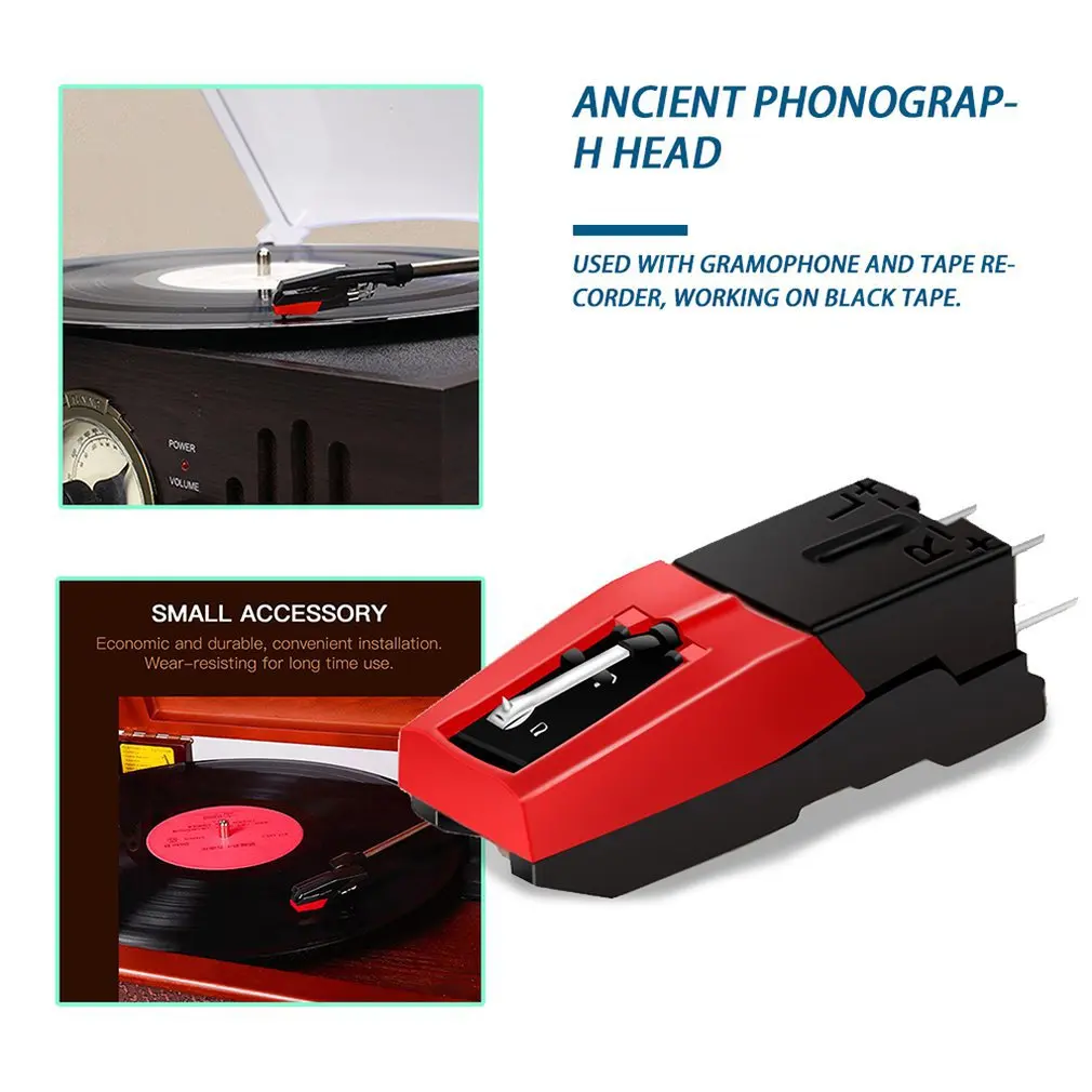 Новейший проигрыватель Phono картридж с сменным стилусом черный и красный для виниловых проигрывателей экономичный и прочный