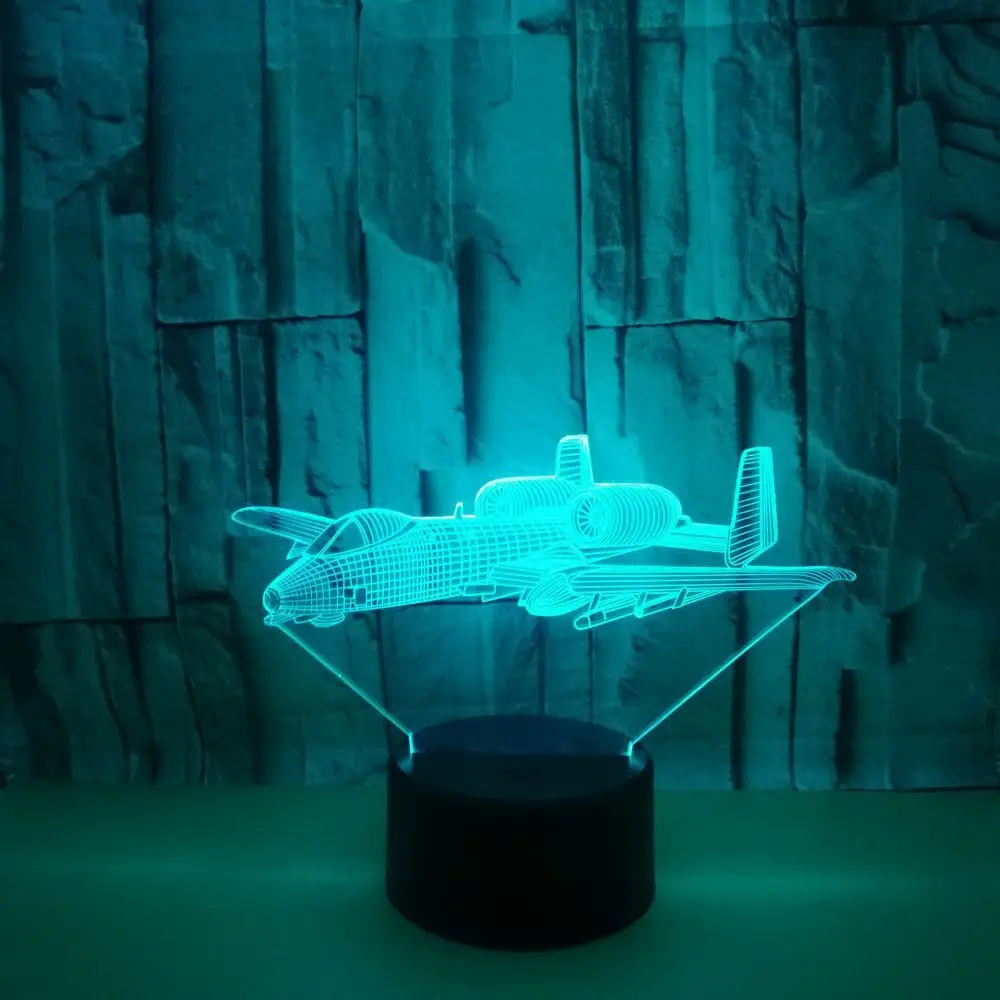 

Foreign Trade New Style Airplane 3D Lamp Colorful Remote Control 3D Lamp Touch Desktop Creative 3D LED Night Light