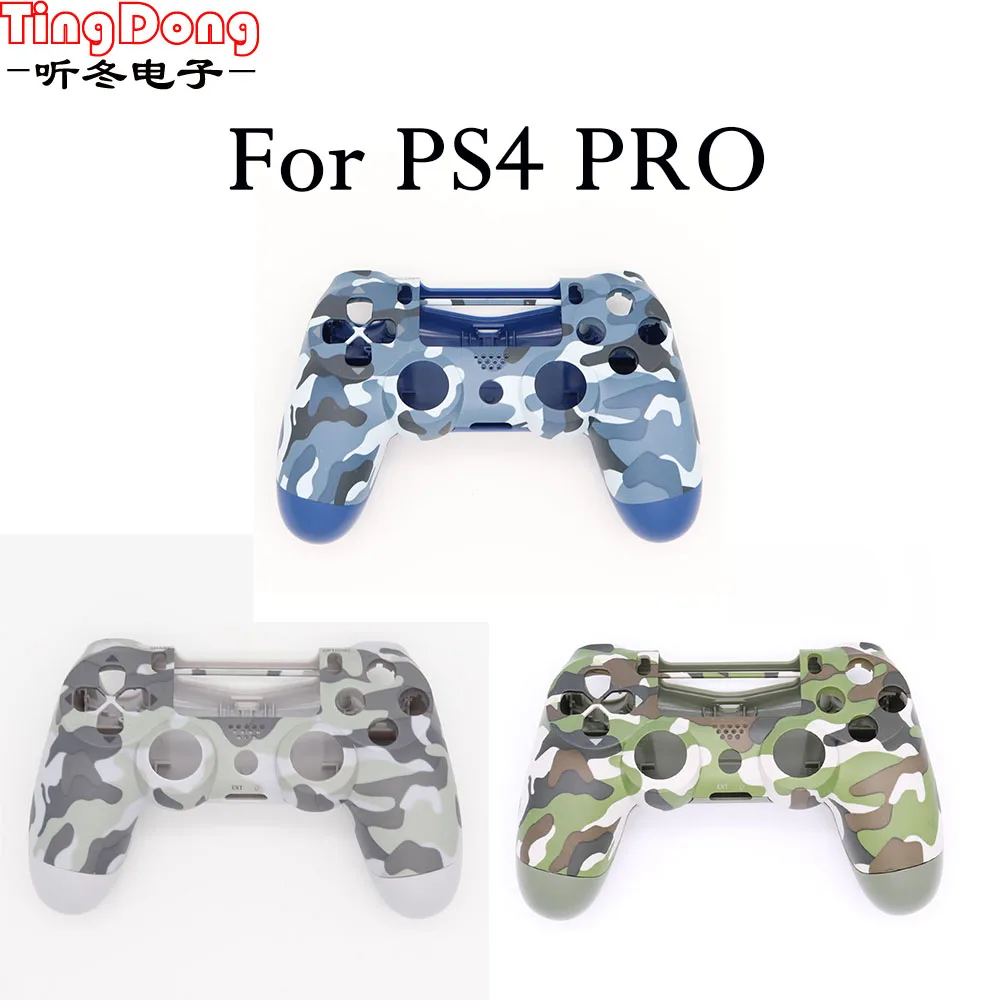 PS4 Pro Blue Camo Передняя Задняя мягкая сенсорная Лицевая панель Корпус Оболочка Чехол для sony PS4 Pro JDS040 JDM040 v2 Gen 2th контроллер