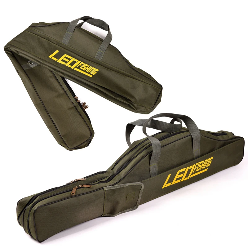 Army green 1M Multi-purpose Foldable Fishing Rod Bag Oxford Cloth 2 Compartments Tackle Storage | Спорт и развлечения