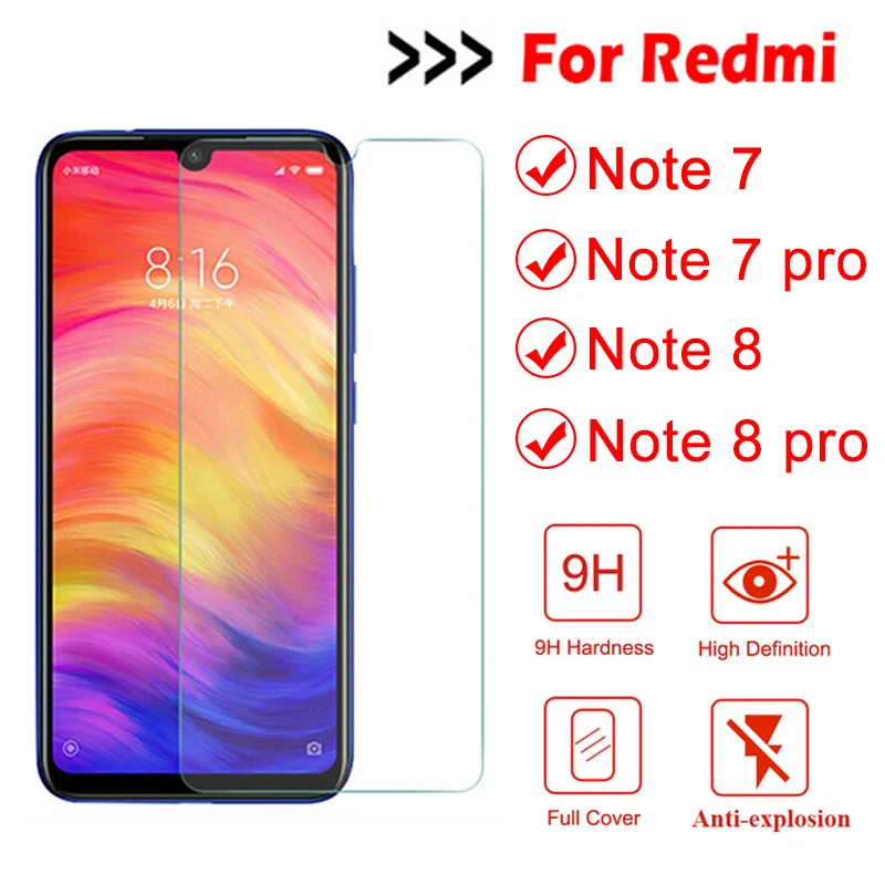 Защитное стекло для Xiaomi Redmi Note 7 8 pro закаленное защитное стекло для экрана kisomi xiomi note7 note8 пленка защита 2.5D