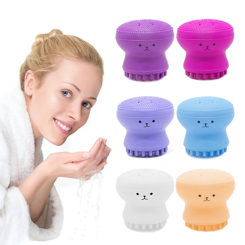 

New Silicone Face Cleansing Brush Facial Cleanser Pore Cleaner Exfoliator Face Scrub Washing Brush Skin Care Octopus Shape TSLM1