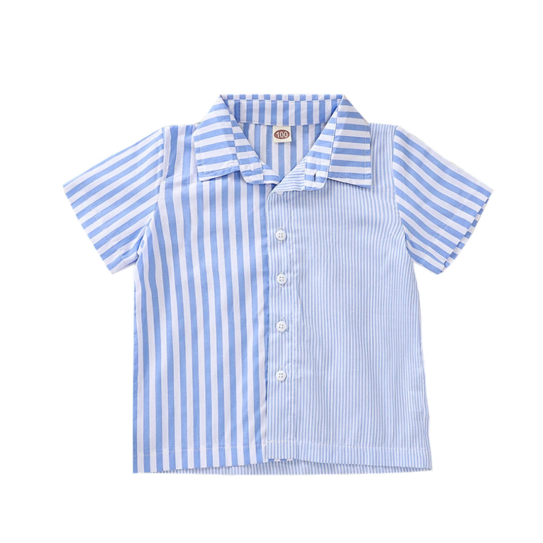 

Summer Baby Boy Clothes Toddler Tee Shirts Kid Causal Blouse Blue White Striped Short Sleeve Pullover Children Causal Shirt
