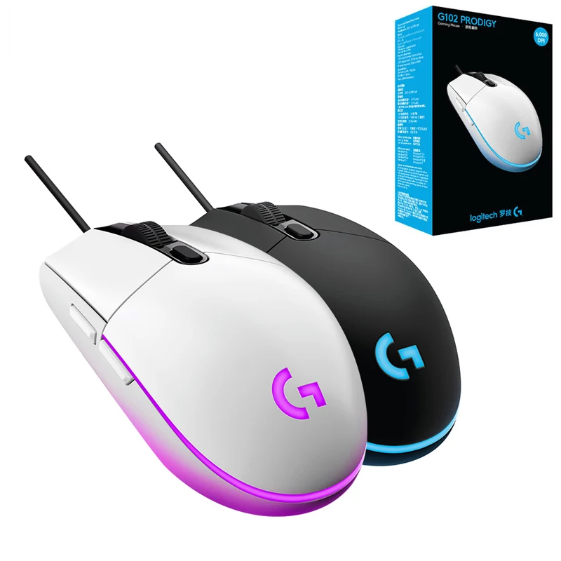 Проводная игровая мышь Logitech G102 оригинальная проводная 200 6000DPI для дома и офиса