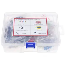 Kit d'assortiment, résistance de film métallique, pack composants électroniques, diodes, LED, condensateur électrolytique, ensemble transistor céramique, idéal pour le bricolage DIY,