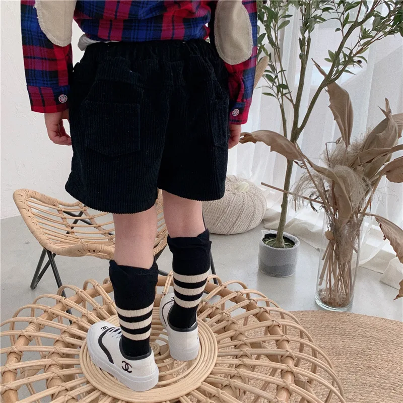 Unibaby/Детские шорты на гусеничном ходу в Корейском стиле; Простые вельветовые шорты разных цветов