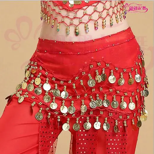

128 Coins Belly Egypt Dance Hip Skirt Scarf Wrap Belt Costume