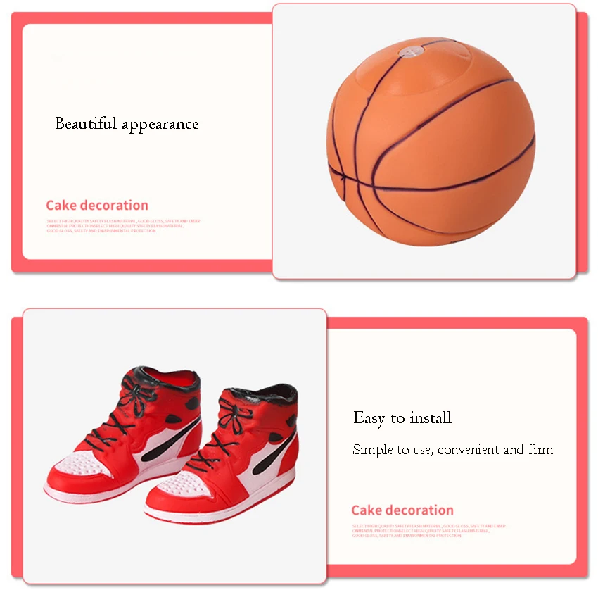 Mini Vinyl Basketball Shoe Birthday Cake Ornament Party Decorations, Kitchen DIY Baking Cupcake Topper Decorative Party Props