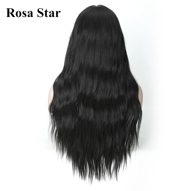 Женские волнистые синтетические парики Rosa Star свободные термостойкие черные с