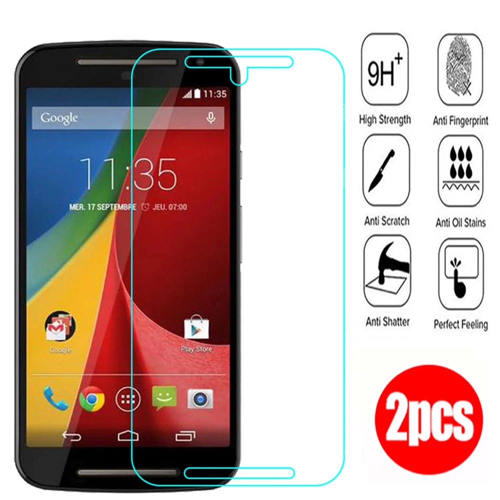 2 uds vidrio Protector para G2 Protector de pantalla para Moto G3 G4 G4 Plus G5 G5 Plus e e2 funda completa película de vidrio|Protectores de pantalla de teléfono| -