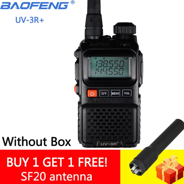 Baofeng UV 3R Plus Двухдиапазонная рация UV3R+ двухстороннее радио беспроводная CB Ham радио FM HF трансивер UHF VHF UV-3R домофон - Цвет: 1PC Without box