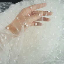 160 см X 100 см блестки жемчуг вуаль ткань органза сетка Золотая линия для платья вечерние юбки сценические Свадебные украшения ткани ручной работы