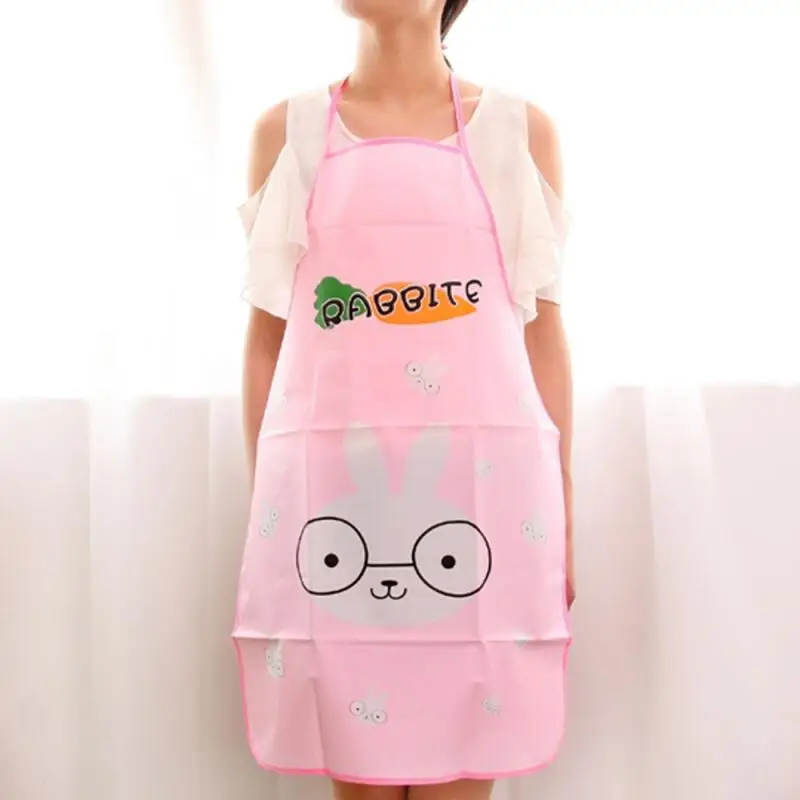 1Pcs Women Waterproof Cartoon Apron Kitchen Restaurant Cooking Bib Aprons Kitchen Sleeveless Apron Daily Househod Cleaning Tools