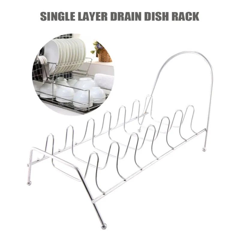 

TTLIFE Pan Rack For Pot Lid Plates Kitchen 7 Slots Sink Countertop Holder Dish Rack Bowl Storage Shelf Drying Stand Draining