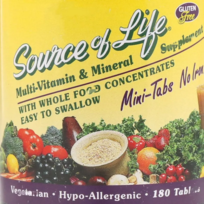 

Source of Life, Multi Compound vitamin & Mineral, Iron-Free, 180 pieces