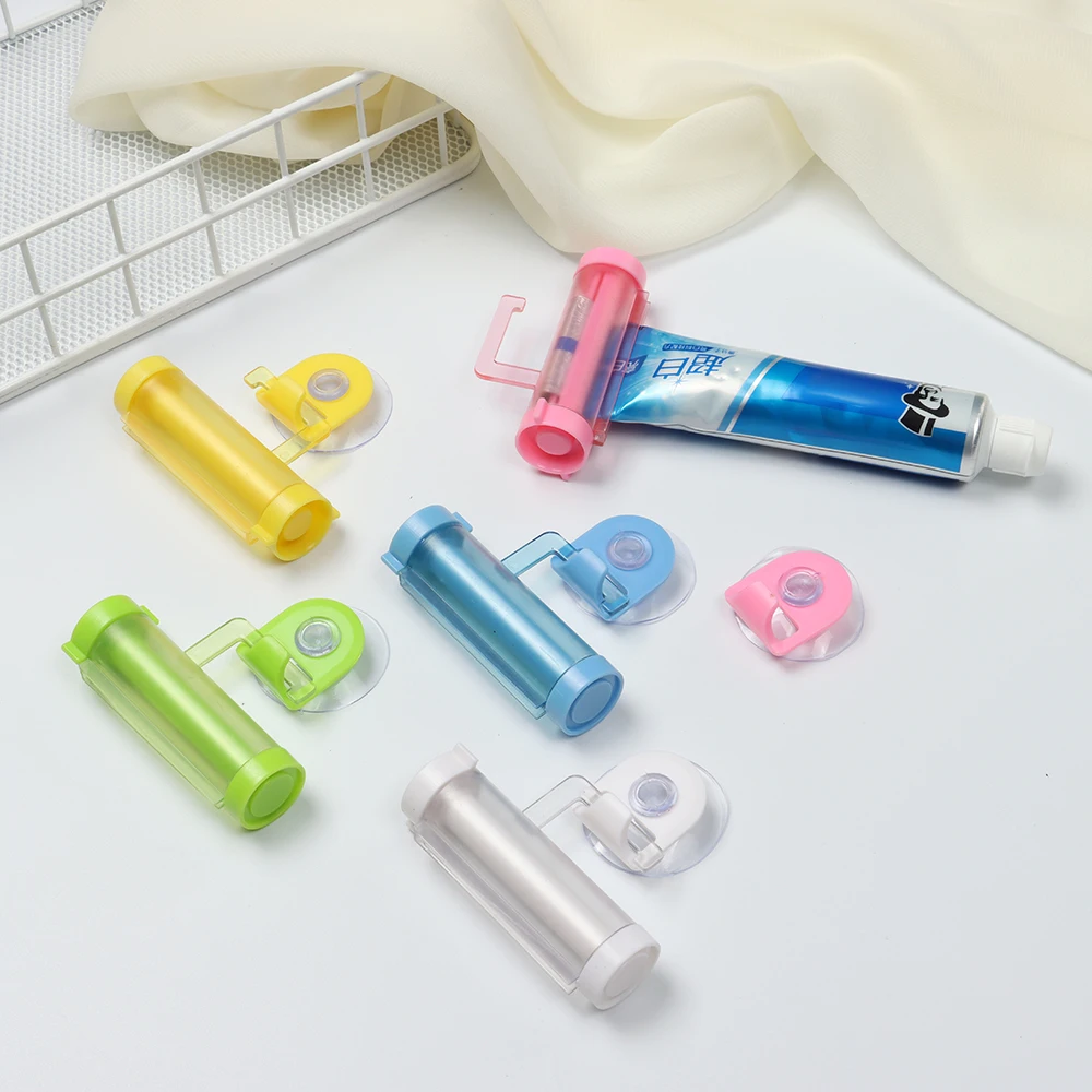 1PC Creative Rolling Squeezer Toothpaste Dispenser Sucker Hanging Holde Toothpaste Distributeur Home Storage Bathroom Supply 2