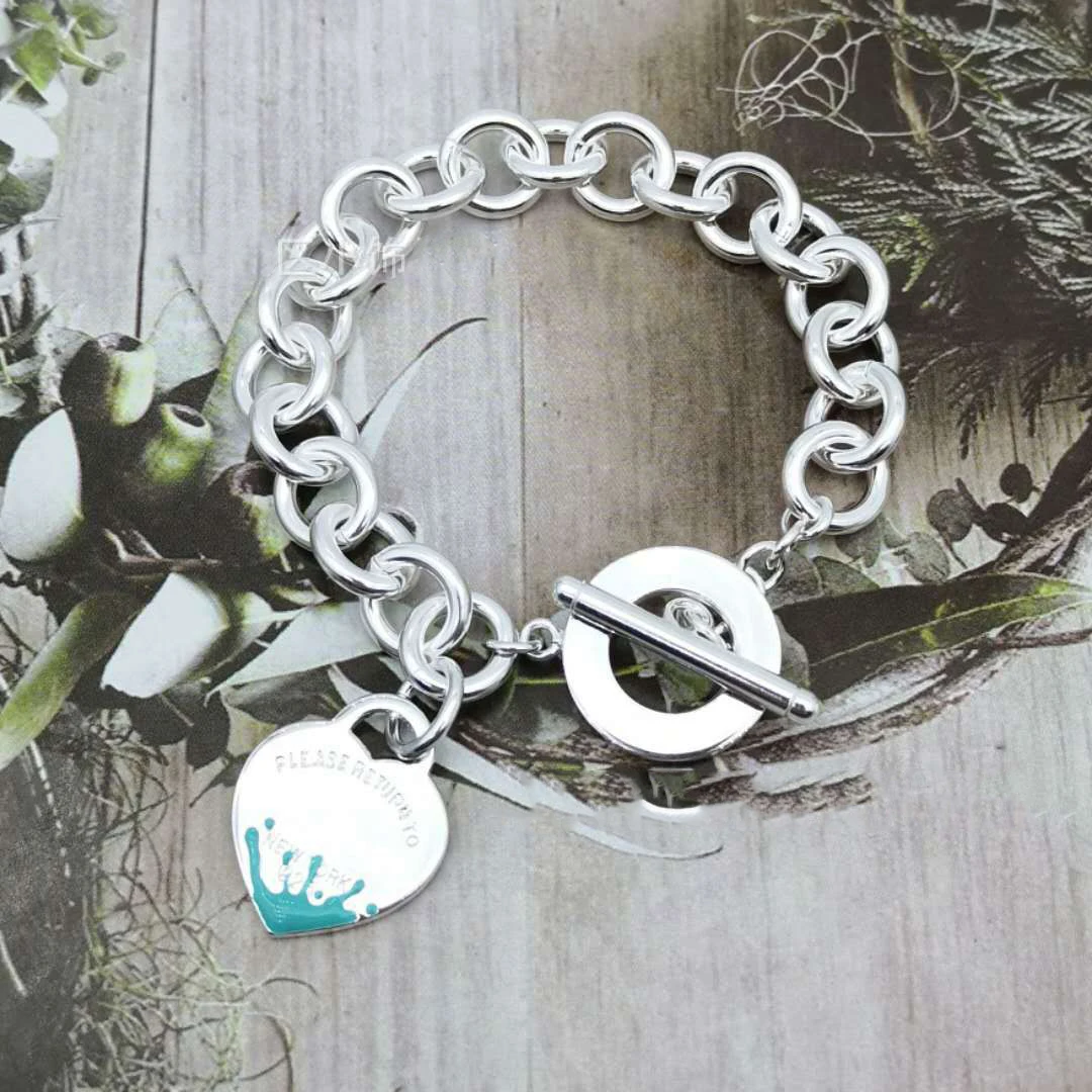 Женский классический оригинальный браслет S925 в форме сердца с брызгами