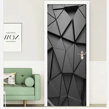 

2pcs/set 77x200cm 3D Door Stickers for Living Room Bedroom PVC Self Adhesive Wallpaper Home Decor Waterproof Mural Decal