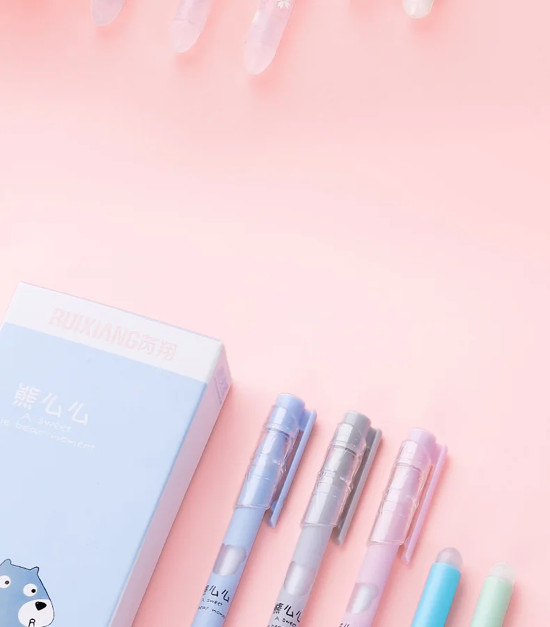 3 шт. Милая стираемая гелевая ручка Sakura Kawaii Bear синие чернила стираемая ручка новинка моющаяся волшебная ручка детские школьные принадлежности