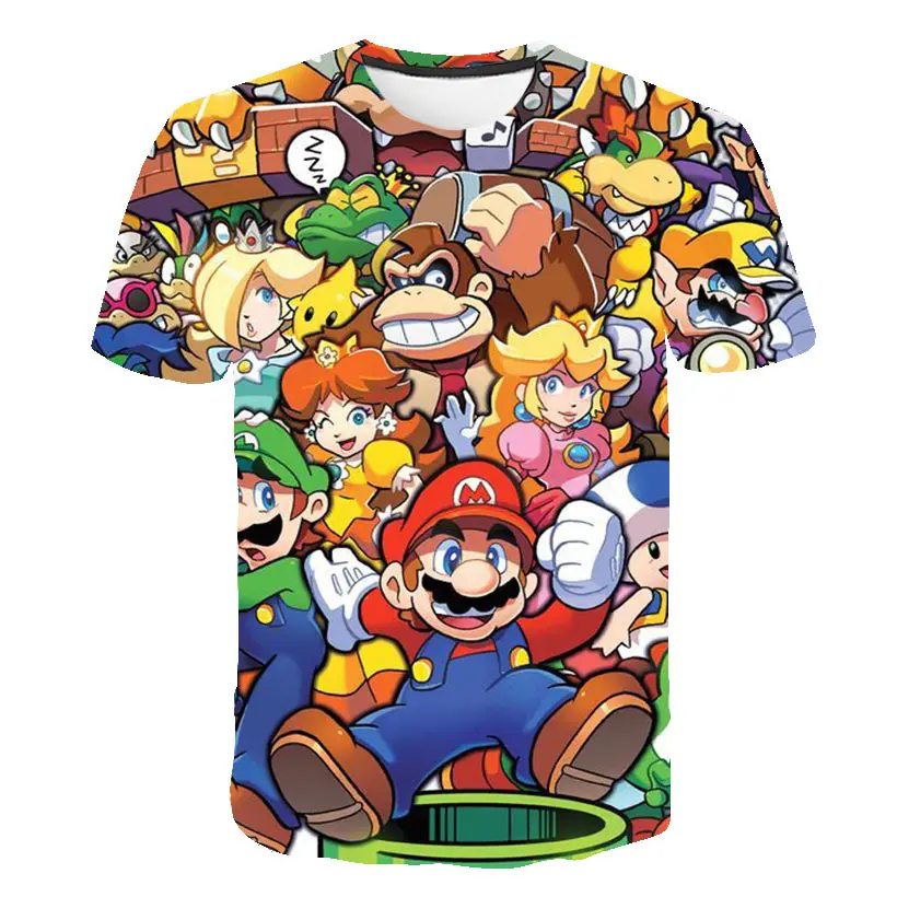 

Super Mario World Children's wear t shirt clothes 2019 Print harajuku funny short sleeve O-Neck Casual tshirt streetwear
