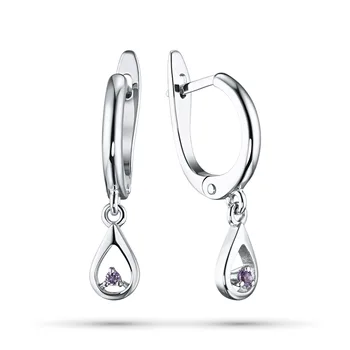 

Earrings made of silver with amethyst