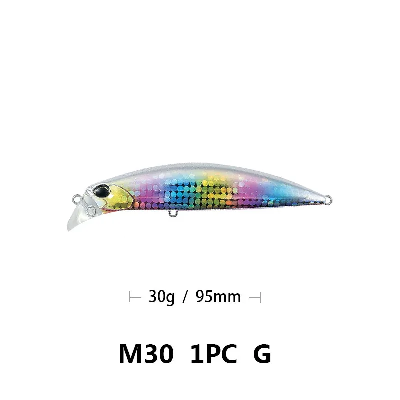 g Приманка для рыбалки Minnow 95 мм/30 г плавающая искусственная жесткая Приманка для окуня воблер, щука тали с тройным крюком - Цвет: g