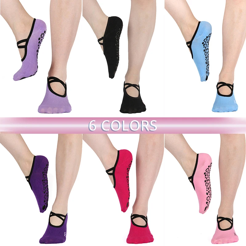 Yoga Socks for Women Silicone dots Non Skid Socks with Grips Barre Socks for Pilates Barre Sports Dance Slippers Ballet