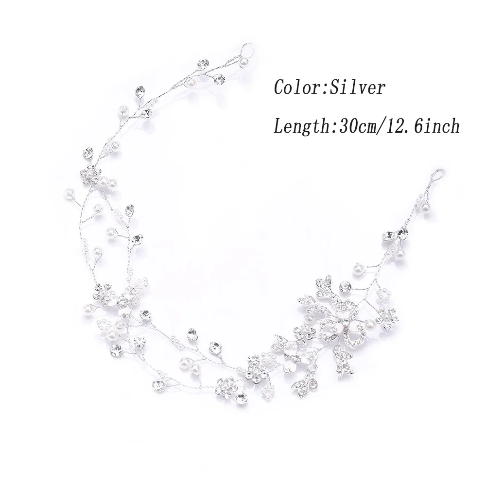 Bridal Hair Accessories Romantic Flower Hair Jewelry Rhinestone Handmade Headband Women Hair Ornaments for Bride