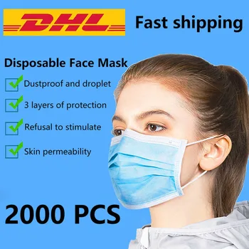 

2000 pcs Disposable Mouth Face Mask Non-Woven Anti-Dust Ear Loop Face Mouth Unisex Masks Dustproof Facial Protective Cover Mask