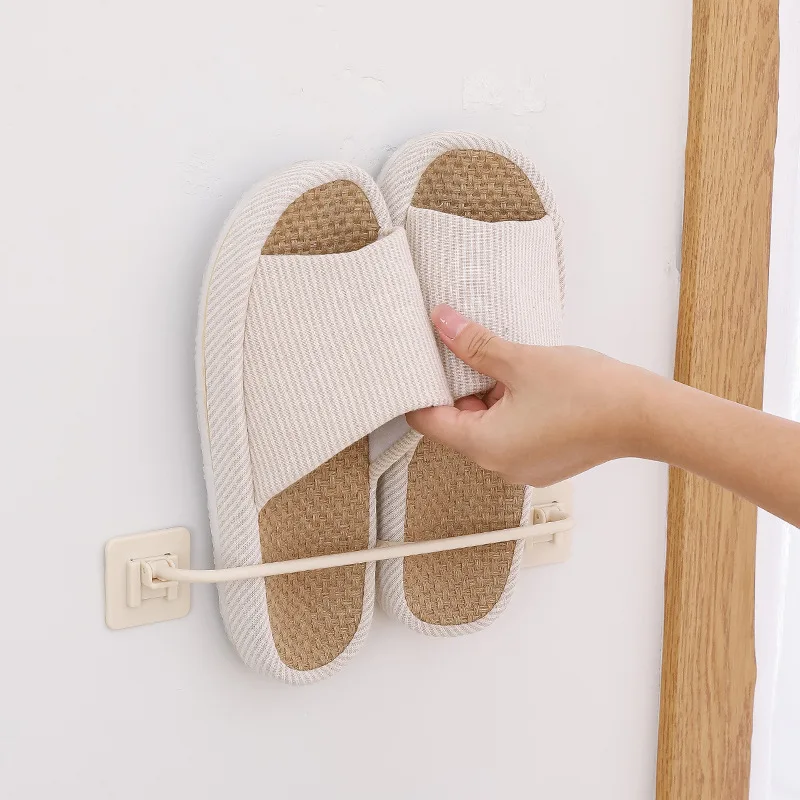

1pcs simple wall-mounted folding slippers rack bathroom slippers storage rack
