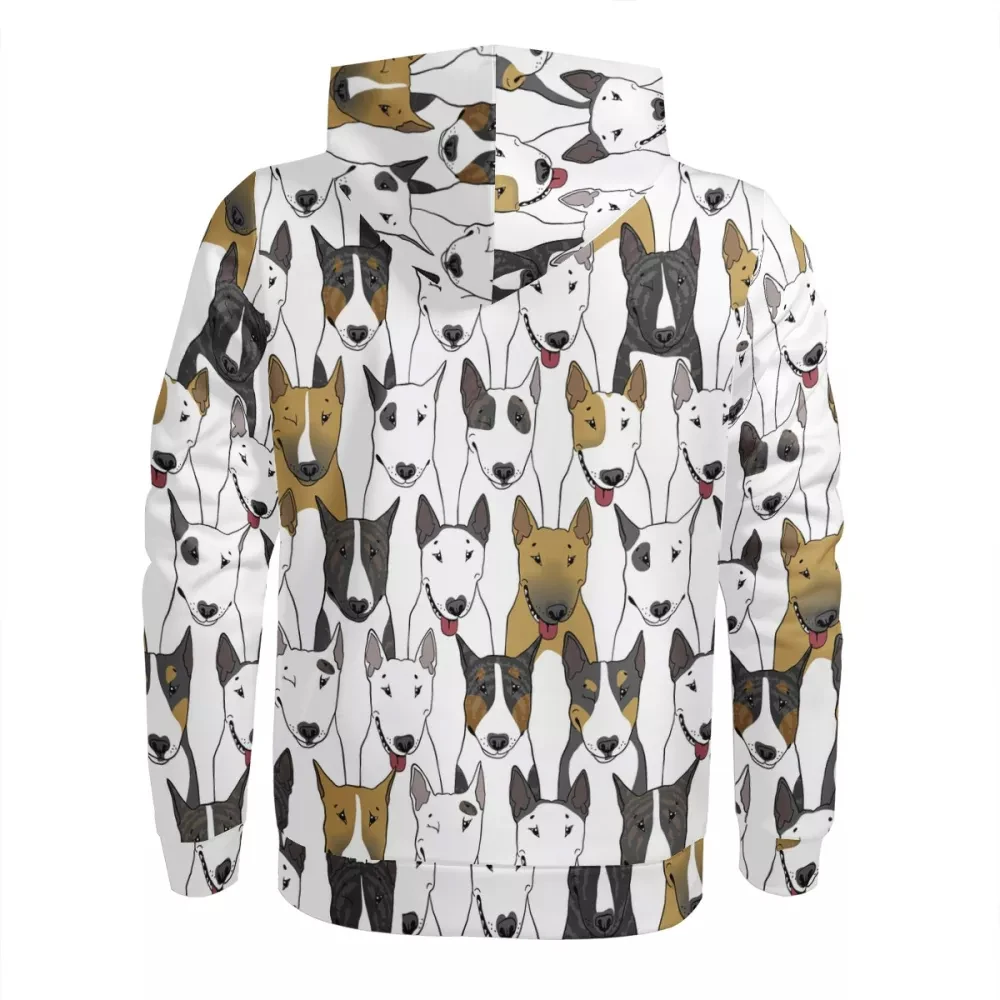 NOISYDESIGNS Women's Zip Hoodie Bull Terrier Prints Harajuku Women Hoodie Long Sleeve Autumn Winter Pullover Warm Streetwear