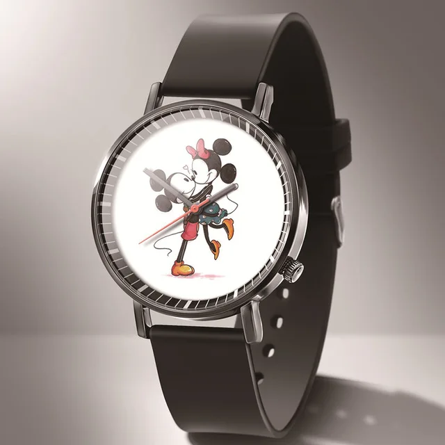 Kobiet zegarka модный Микки Маус бренд часы мальчик девочка мультфильм Кожа Кварцевые часы мальчик девочка любимый подарок reloj hombre - Цвет: 3