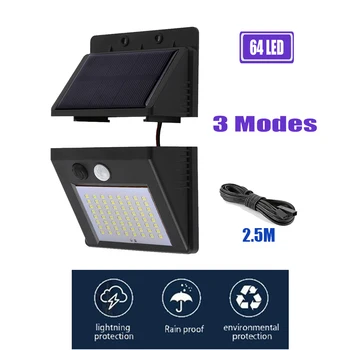 

LED Solar Rechargeable Garden light PIR Motion Sensor Lawn Lamp Night Security Wall Light Outdoor Yard Fence Emergency Lights op