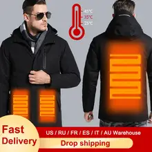 Мужские и женские зимние толстые хлопковые куртки с USB подогревом, водонепроницаемая ветровка для походов, скалолазания, лыжного спорта