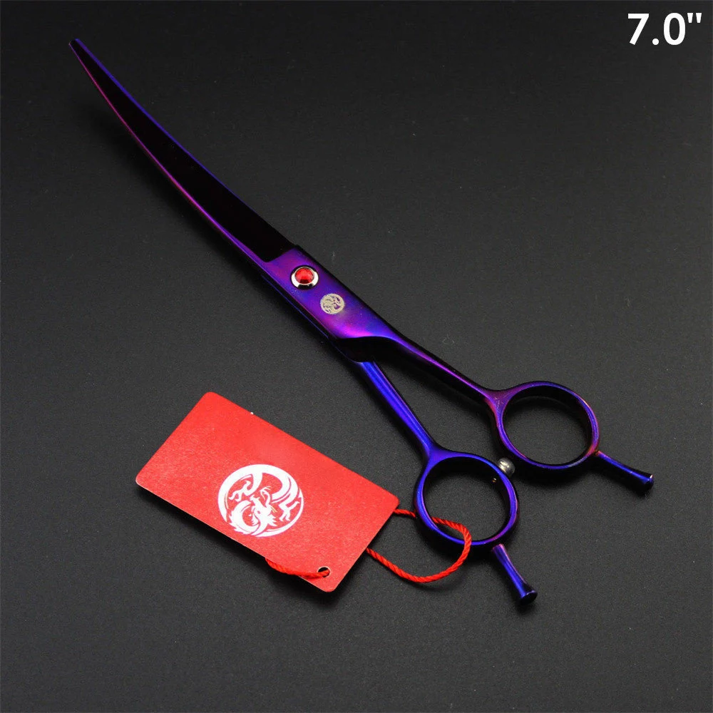 Professional Pet Grooming Scissors Cat Dog Hair Cutting Scissors Curved Shears Animal Pets Thinning Haircut Tool 7 inch dog grooming scissors dog grooming scissors kit