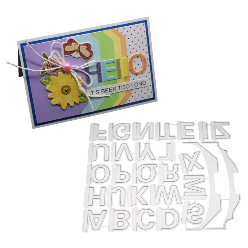 26 букв металла прорезной трафарет для окраски DIY Скрапбукинг штамп для альбомов тиснение бумаги ремесла Декор