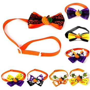 

8 / Bag Puppy Neck Bowknot Halloween Day Party Pet Puppy Cat Collar Pumpkin Bow Tie Random Color Make Pets More Best