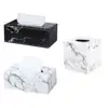 Nordic Fashion Marble Pattern High-quality PU Leather Drawer Box Rectangular Paper Box Household Leather Tissue Napkin Holder 1